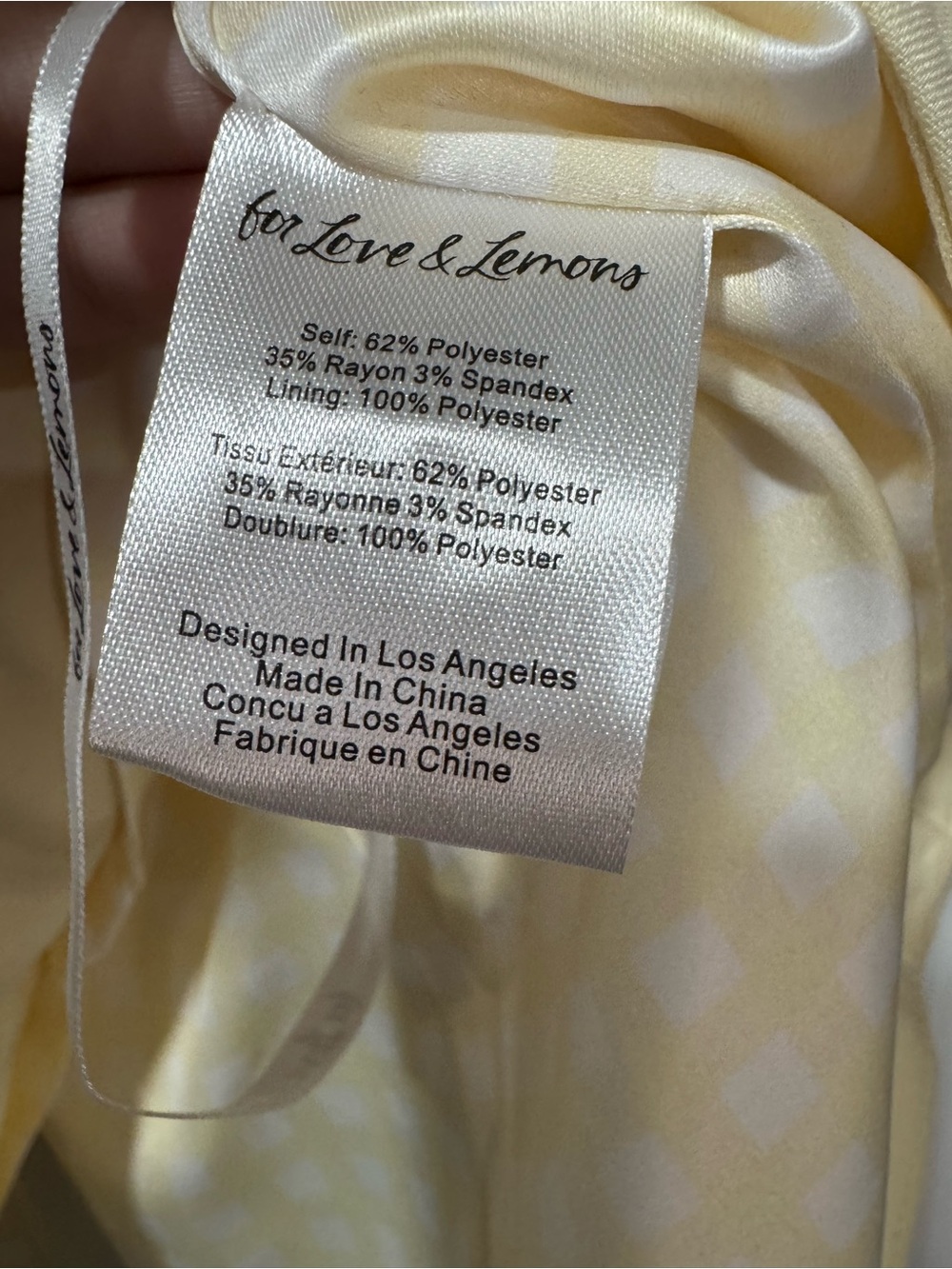 For Love & Lemons Elanah Vest Butter Yellow Gingham Lined M - Picture 8 of 11